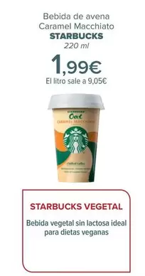 Oferta de Starbucks - Bebida De Avena Caramel Macchiato   por 1,99€ en Carrefour