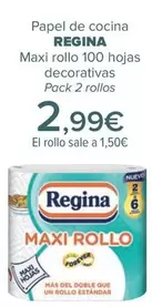 Oferta de Regina  - Papel De Cocina Maxi Rollo 100 Hojas Decorativas por 2,99€ en Carrefour
