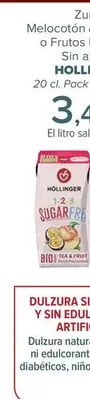 Oferta de Höllinger - Zumo Melocotón & Maracuyá O Frutos Rojos Bio Sin Azúcar  por 3,49€ en Carrefour