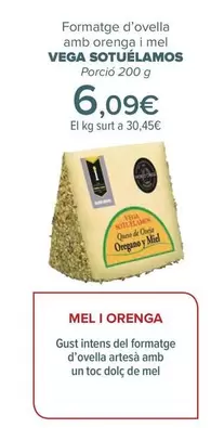 Oferta de Vega Sotuelamos - Queso De Oveja Con Orégano Y Miel  por 6,09€ en Carrefour