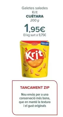 Oferta de Cuétara - Galletas Saladas  Krit  por 1,95€ en Carrefour