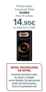 Oferta de Durex - Preservativos Conexión Total   por 14,95€ en Carrefour