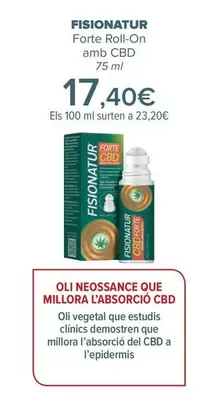 Oferta de Fisionatur  - Forte Roll-On  Con Cbd por 17,4€ en Carrefour