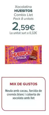 Oferta de Huesitos  - Chocolatina  Combix Leche por 2,59€ en Carrefour