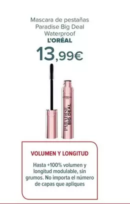 Oferta de L'Oréal - Mascara De Pestañas Paradise Big Deal Waterproof por 13,99€ en Carrefour