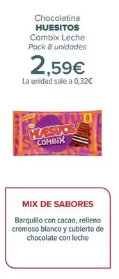 Oferta de Huesitos  - Chocolatina  Combix Leche por 2,59€ en Carrefour