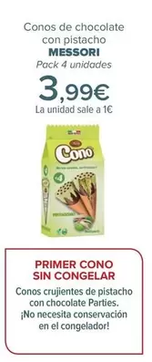 Oferta de Messori - Conos De Chocolate  Con Pistacho   por 3,99€ en Carrefour