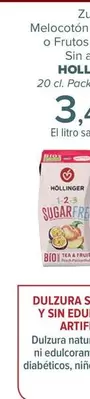Oferta de Höllinger - Zumo Melocotón & Maracuyá O Frutos Rojos Bio Sin Azúcar  por 3,49€ en Carrefour