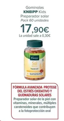 Oferta de Kneipp - Gominolas Kids Preparador Solar por 17,9€ en Carrefour