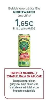 Oferta de Nightwatch - Bebida Energética Bio  por 1,65€ en Carrefour