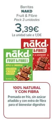 Oferta de Nakd - Barritas Fruit & Fibre por 3,39€ en Carrefour