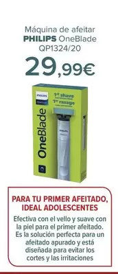 Oferta de Philips - Máquina De Afeitar Oneblade QP1324/20 por 29,99€ en Carrefour