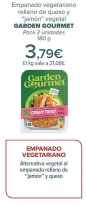 Oferta de Garden Gourmet - Empanado Vegetariano  Relleno De Queso Y  “Jamón" Vegetal   por 3,79€ en Carrefour