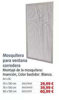 Oferta de Mosquitera Para Ventana Corredera  por 29,99€ en BAUHAUS