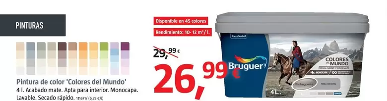 Oferta de Bruguer - Pintura De Color 'Colores Del Mundo' por 26,99€ en BAUHAUS