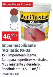 Oferta de Impermeabilizante 'Acrilastic PX-03' por 46,99€ en BAUHAUS
