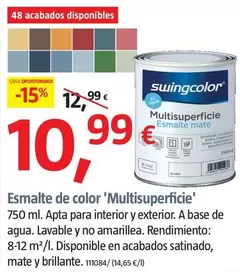 Oferta de Swingcolor - Esmalte De Color 'Multisuperficie' por 10,99€ en BAUHAUS