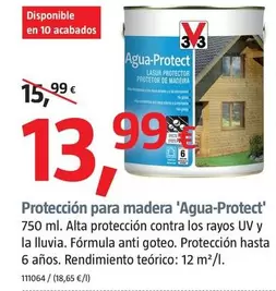 Oferta de V33 - Proteccion Para Madera 'Agua-Protect' por 13,99€ en BAUHAUS