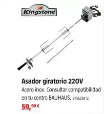Oferta de Kingston - Asador Giratorio 220v       por 59,99€ en BAUHAUS