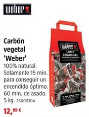 Oferta de Weber - Carbón Vegetal  por 12,99€ en BAUHAUS