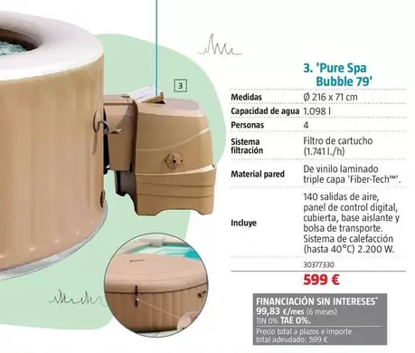 Oferta de Pure Spa Bubble 79 por 599€ en BAUHAUS