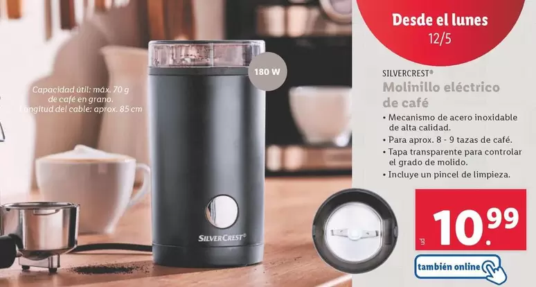 Oferta de SilverCrest - Molinillo Eléctrico De Café por 10,99€ en Lidl