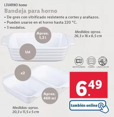 Oferta de Livarno Home - Bandeja Para Horno por 6,49€ en Lidl