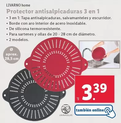 Oferta de Livarno Home - Protector Antisalpicaduras 3 En 1  por 3,39€ en Lidl