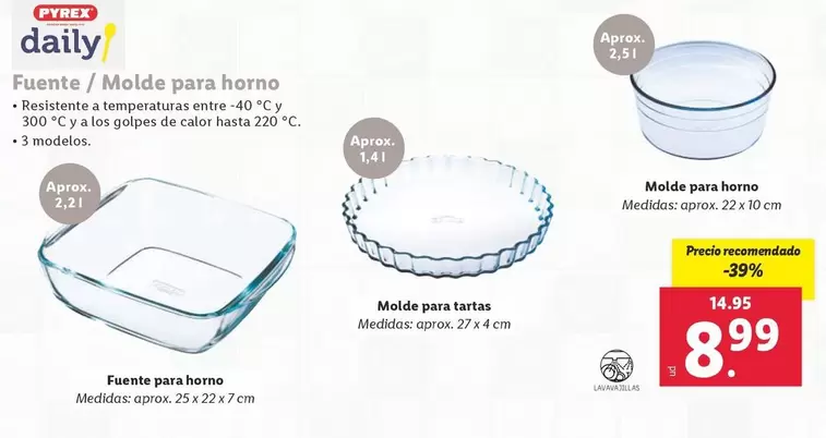 Oferta de Pyrex - Fuente / Molde Para Horno  por 8,99€ en Lidl