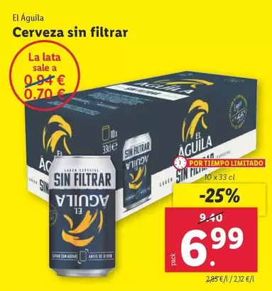 Oferta de El Aguila - Cerveza Sin Filtrar por 6,99€ en Lidl