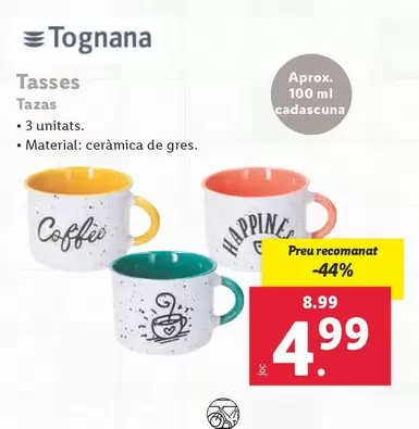 Oferta de Tognana - Tazas por 4,99€ en Lidl
