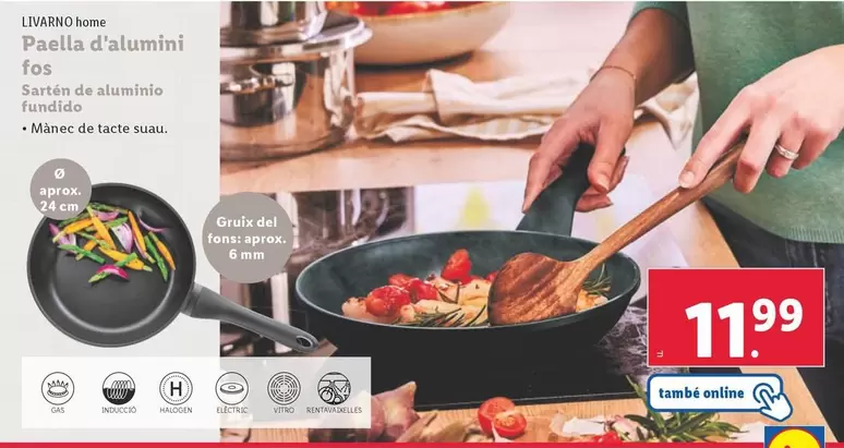 Oferta de Livarno Home - Sartén De Aluminio Fundido por 11,99€ en Lidl