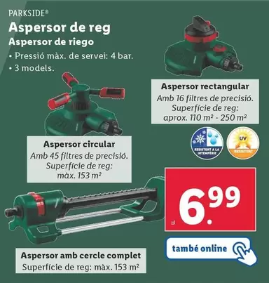 Oferta de Parkside - Aspersor De Riego por 6,99€ en Lidl