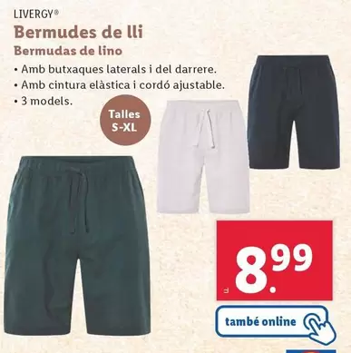 Oferta de Livergy - Bermudas De Lino por 8,99€ en Lidl