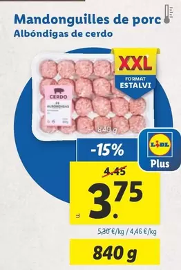 Oferta de Albóndigas De Cerdo por 3,75€ en Lidl
