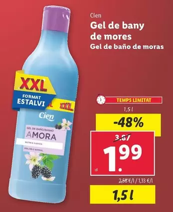Oferta de Cien - Gel De Baño De Moras  por 1,99€ en Lidl