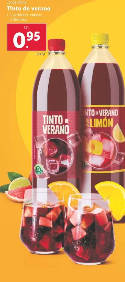 Oferta de Conde Noble - Tinto De Verano por 0,95€ en Lidl