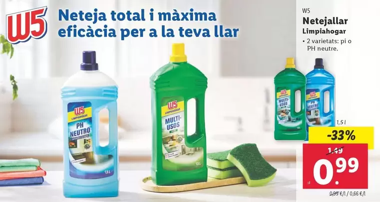 Oferta de W5 - Limpiahogar  por 0,99€ en Lidl