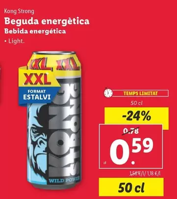 Oferta de Kong Strong - Bebida Energética por 0,59€ en Lidl
