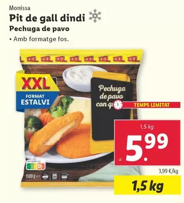Oferta de Monissa - Pechuga De Pavo por 5,99€ en Lidl