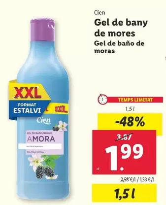 Oferta de Cien - Gel De Baño De Moras por 1,99€ en Lidl