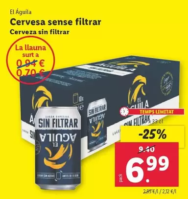 Oferta de El Águila - Cerveza Sin Filtrar por 6,99€ en Lidl