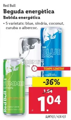 Oferta de Red Bull - Bebida Energética por 1,04€ en Lidl