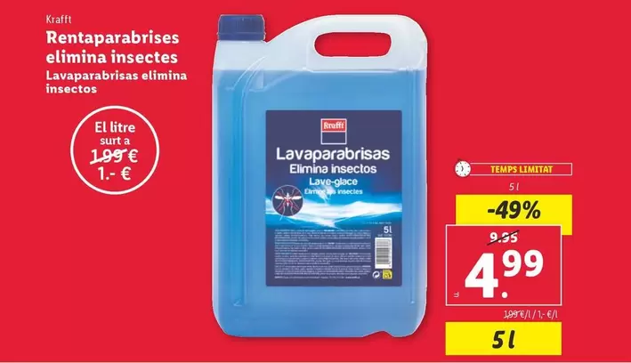 Oferta de Krafft - Lavaparabrisas Elimina Insectos  por 4,99€ en Lidl