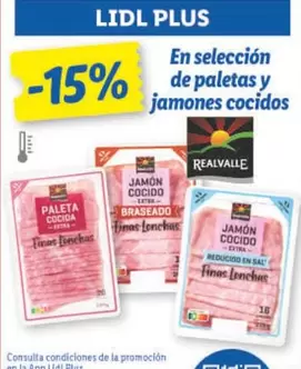 Oferta de Realvalle - En Seleccion De Paletas Y Jamones Cocidos en Lidl