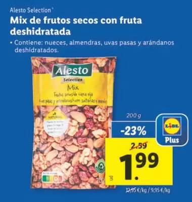 Oferta de Alesto Selection - Mix De Frutos Secos Con Fruta Deshidratada por 1,99€ en Lidl