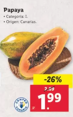 Oferta de Papaya por 1,99€ en Lidl