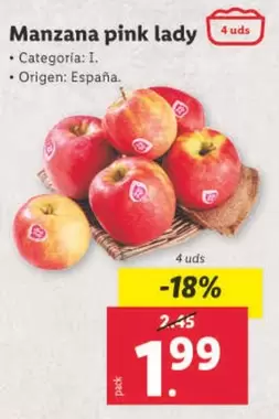 Oferta de Manzana Pink Lady por 1,99€ en Lidl