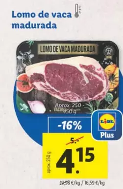 Oferta de Lomo De Vaca Madurada por 4,15€ en Lidl