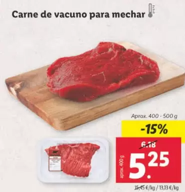 Oferta de Carne De Vacuno Para Mechar por 5,25€ en Lidl